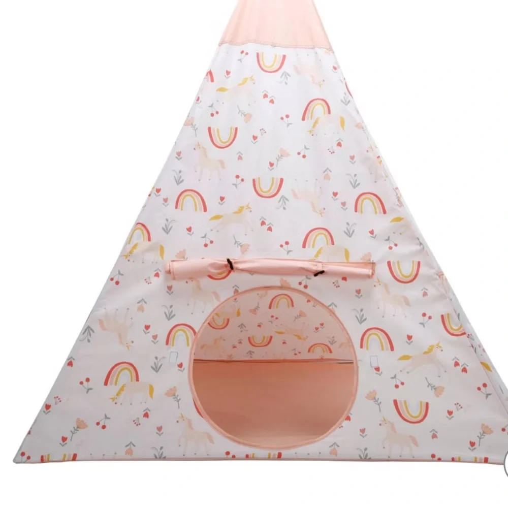 Kids Pillowfort Play Tent with Rainbow and Unicorn Design - Picture 6 of 14